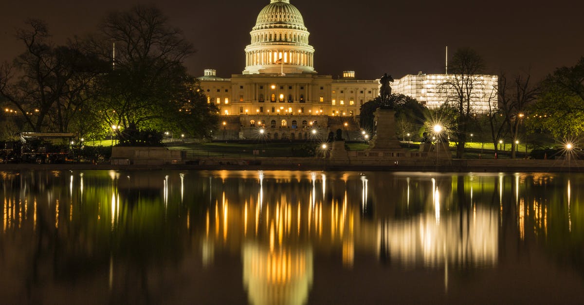 Two nights in Washington DC, what are good areas to stay? - The US Capitol White House near a Lake at Night