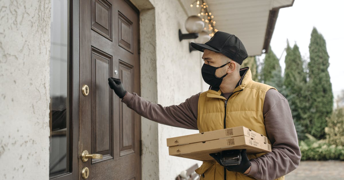 UK courier for delivering covid-19 test (fit-to-fly requirements) - Delivery Man Knocking on a Door