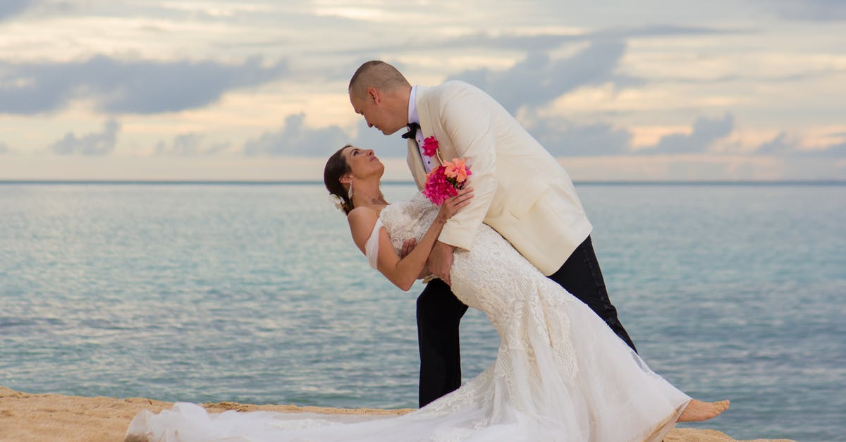 UK marriage visa - Newlyweds on a Beach