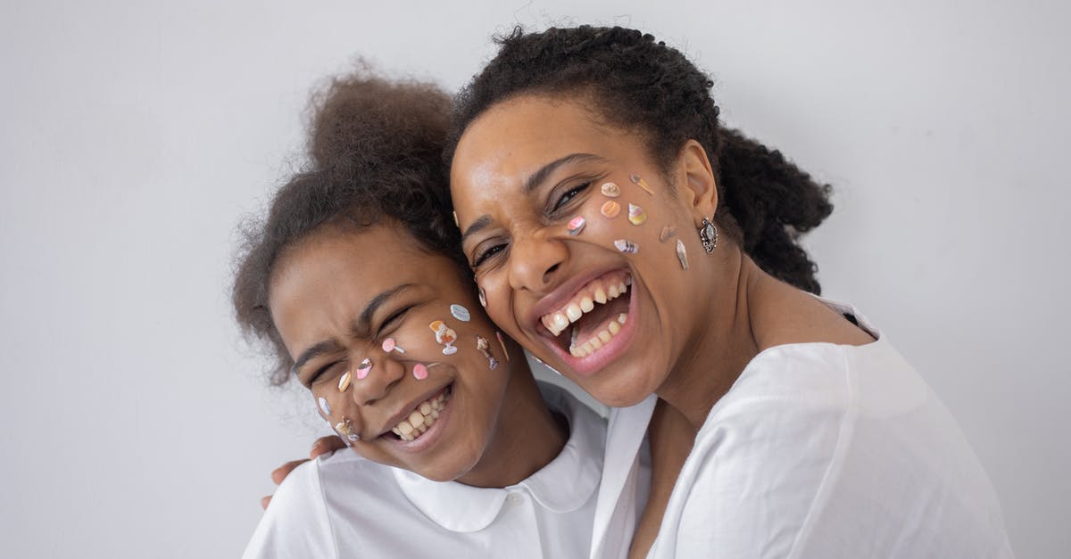 UK visitor Visa for child with mother - A Girl and a Woman With Face Stickers Smiling