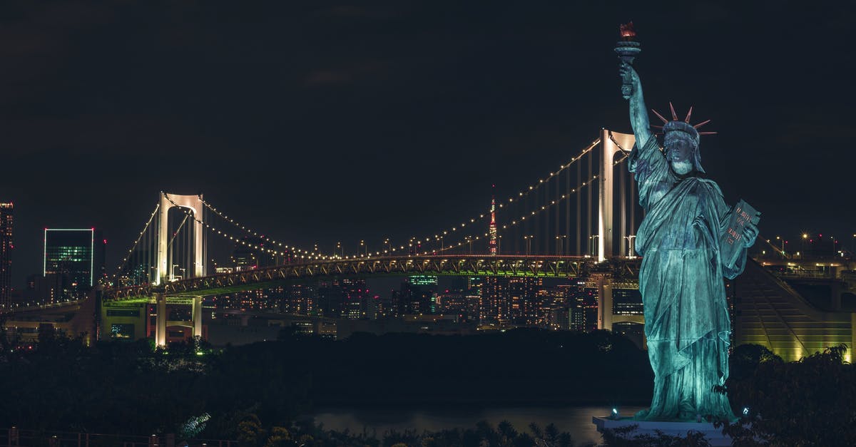 Unaccompanied minor allowed carrier between Tokyo and Brisbane/Melbourne - Statue of Liberty during Night Time
