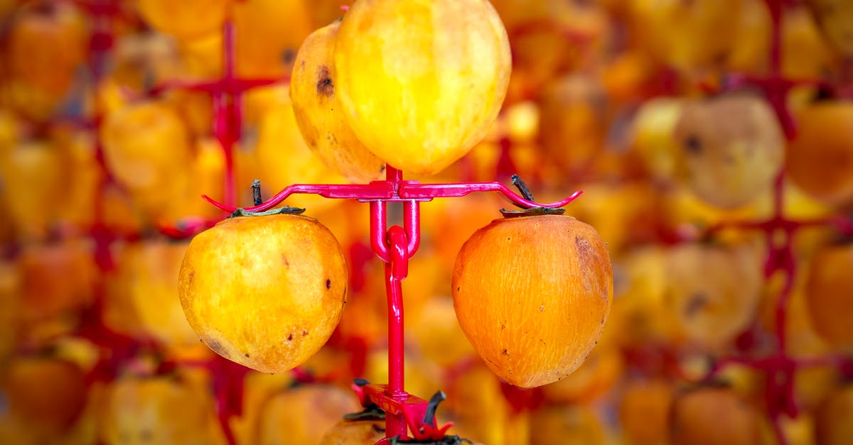 Unique/exotic Japanese food? - Metal construction with persimmons sun drying in village