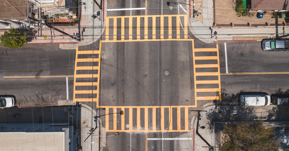 Unmarked T/Y intersection. Where do I turn left? - Yellow and Black Metal Frame