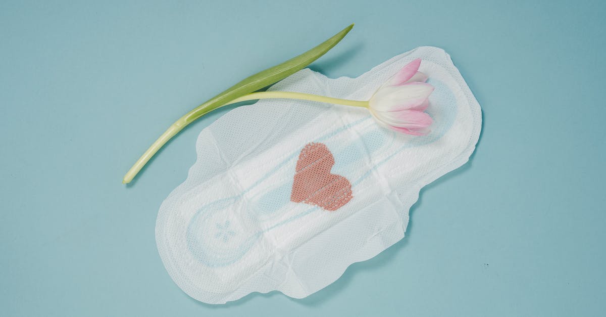 Unused b1/b2 valid visa - Feminine hygiene pad and pink tulip placed on blue background