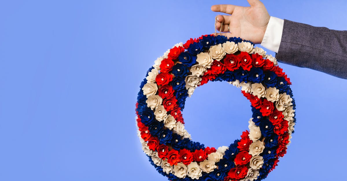 US Marriage ESTA - Person Holding Red Blue and Yellow Round Wreath