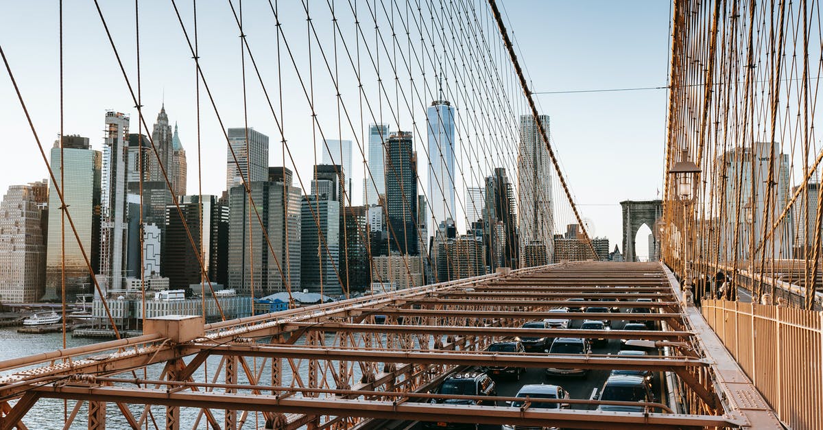 US road trip for UK citizen before work - Traffic on bridge near center of city