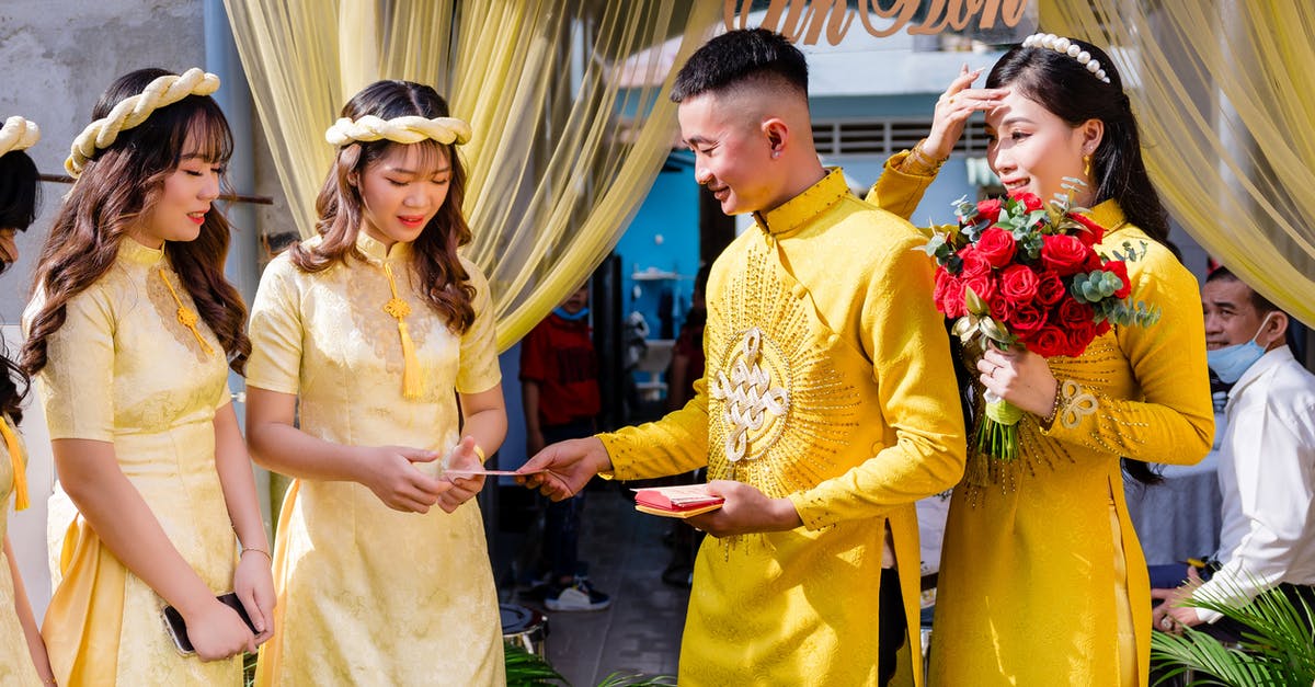 Vietnamese visa will expire just before my post-midnight departure - Couple in Yellow Ao Dai on Their Wedding Day