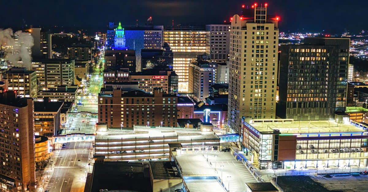 Visa waiver in US - High Rise Buildings during Night Time