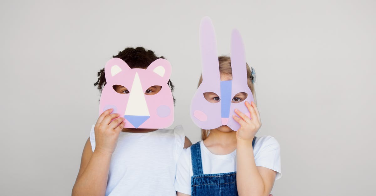 Visiting brother in Korea, transit 2 days - Two Kids Covering Their Faces With a Cutout Animal Mask