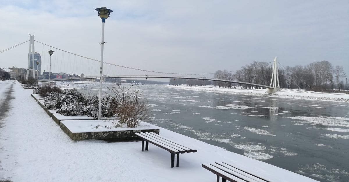 Visiting Croatia while in possession of a Swiss permit 'L' - White Wooden Bench on Snow Covered Ground Near Body of Water