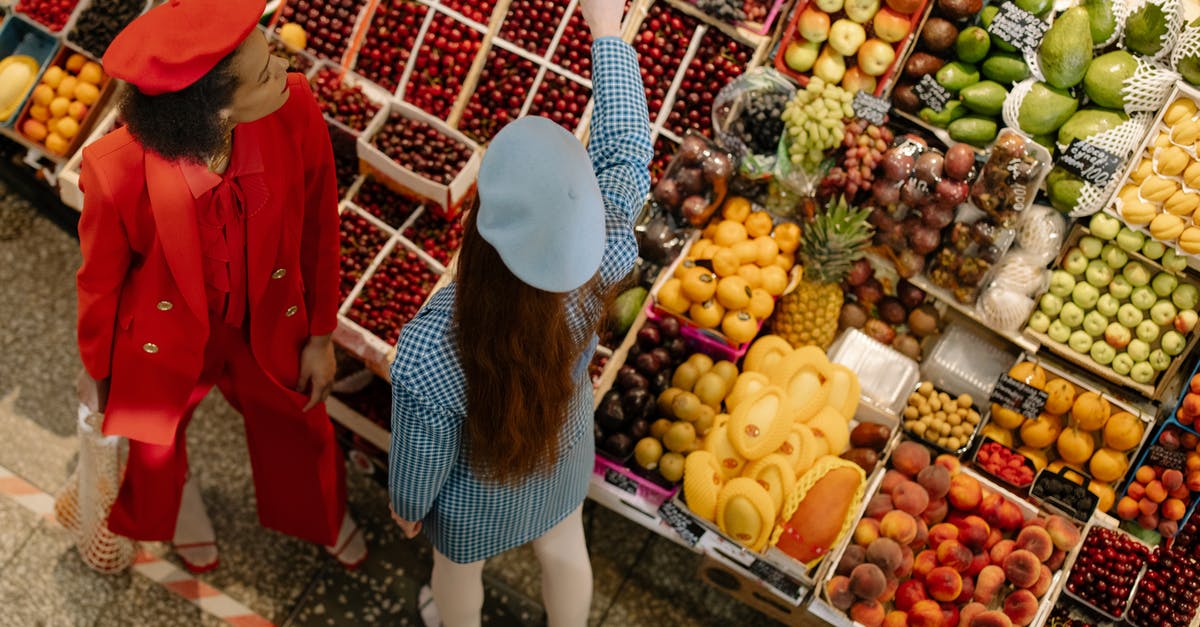 Vueling bags rules when buying extra weight - Women Buying Fruits in Grocery Market