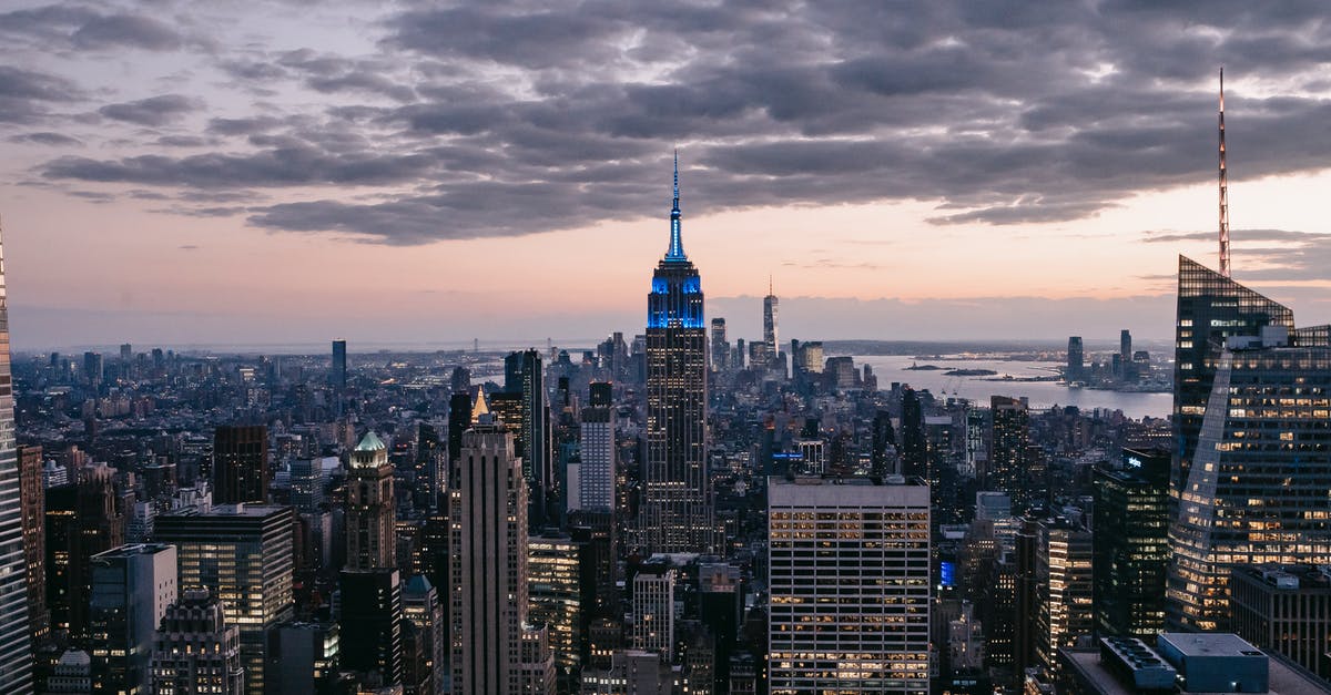 Waiting time in queues for Empire State Building - Cityscape with multistory house exteriors under cloudy sky