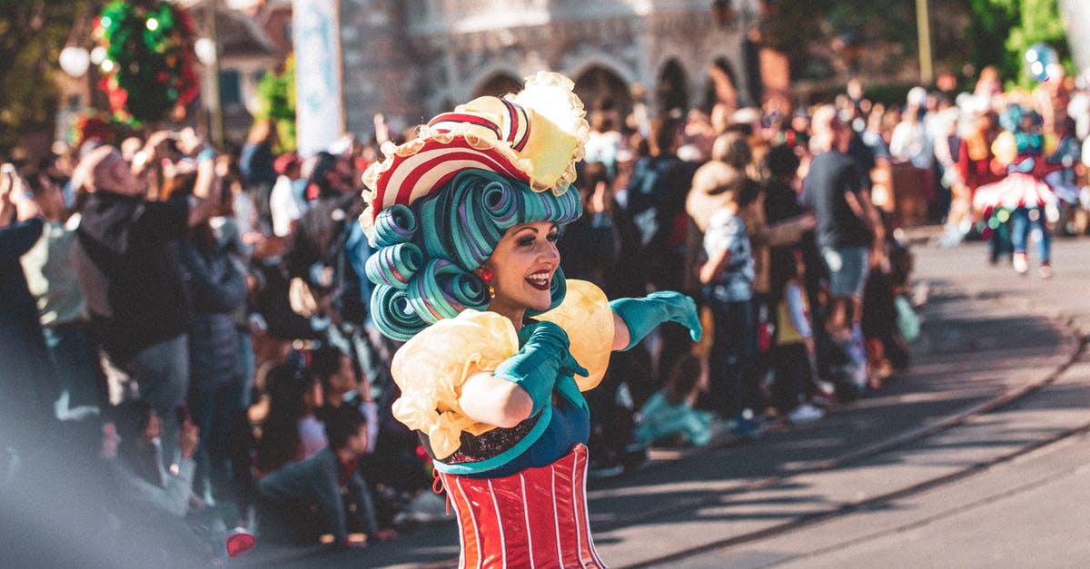 Web Sites: Disneyland vs Disney World in the United States - Crowd of People Watching Woman Performing