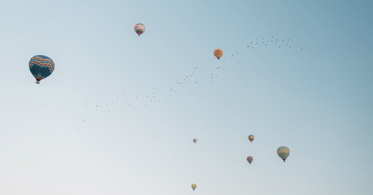 Weird pricing observations for a flight booking - Colorful hot air balloons flying in cloudless sky