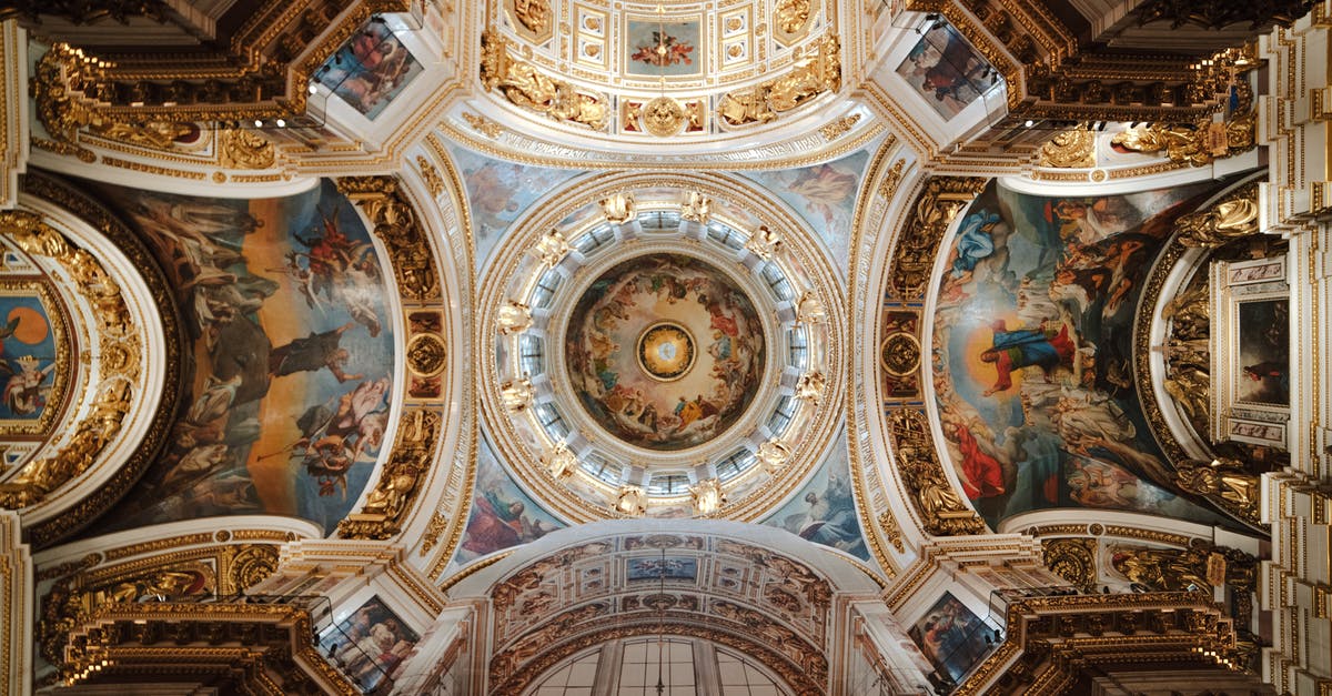 What are the cheapest trains from Helsinki to Saint Petersburg? - Painted majestic ceiling of ornamental cathedral