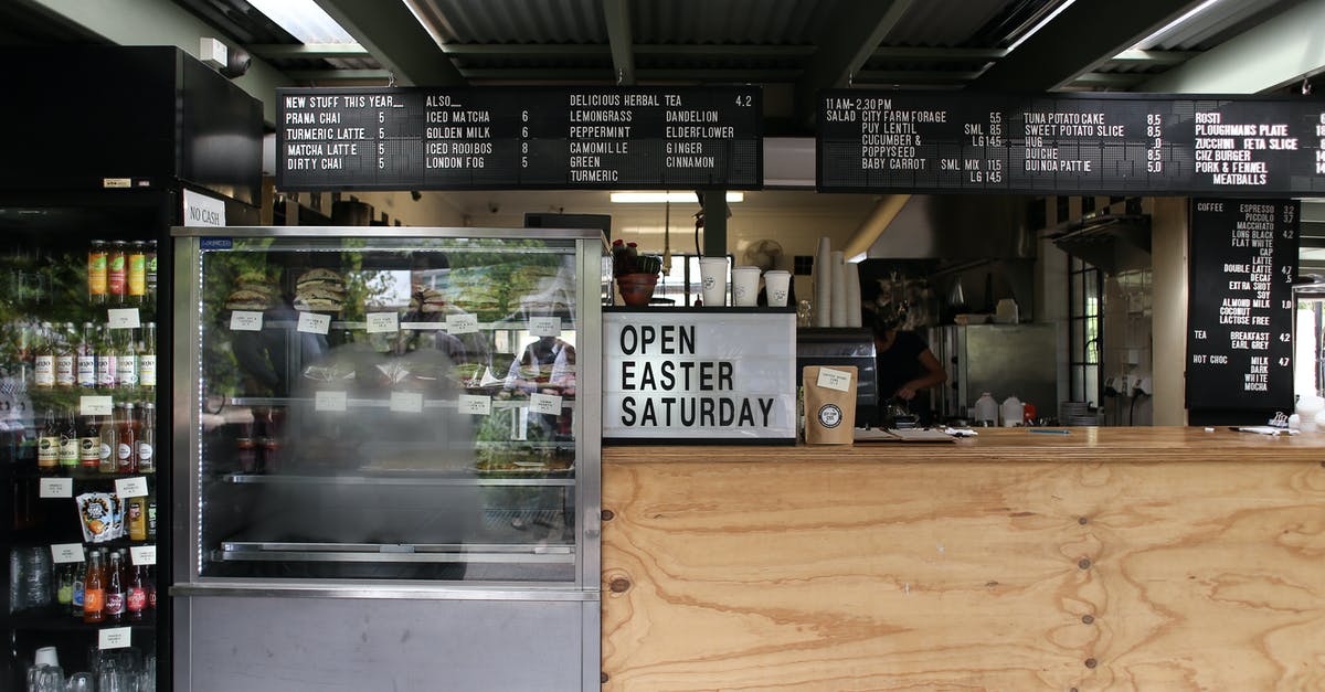 What are these double prices on voyages-sncf.com? - Cafe Interior View with a Counter and a Menu Board