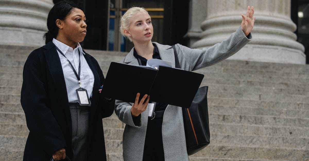 What does a genuine TSA badge look like? - Low angle of diverse elegant women with identity badges working in government office and discussing building in town