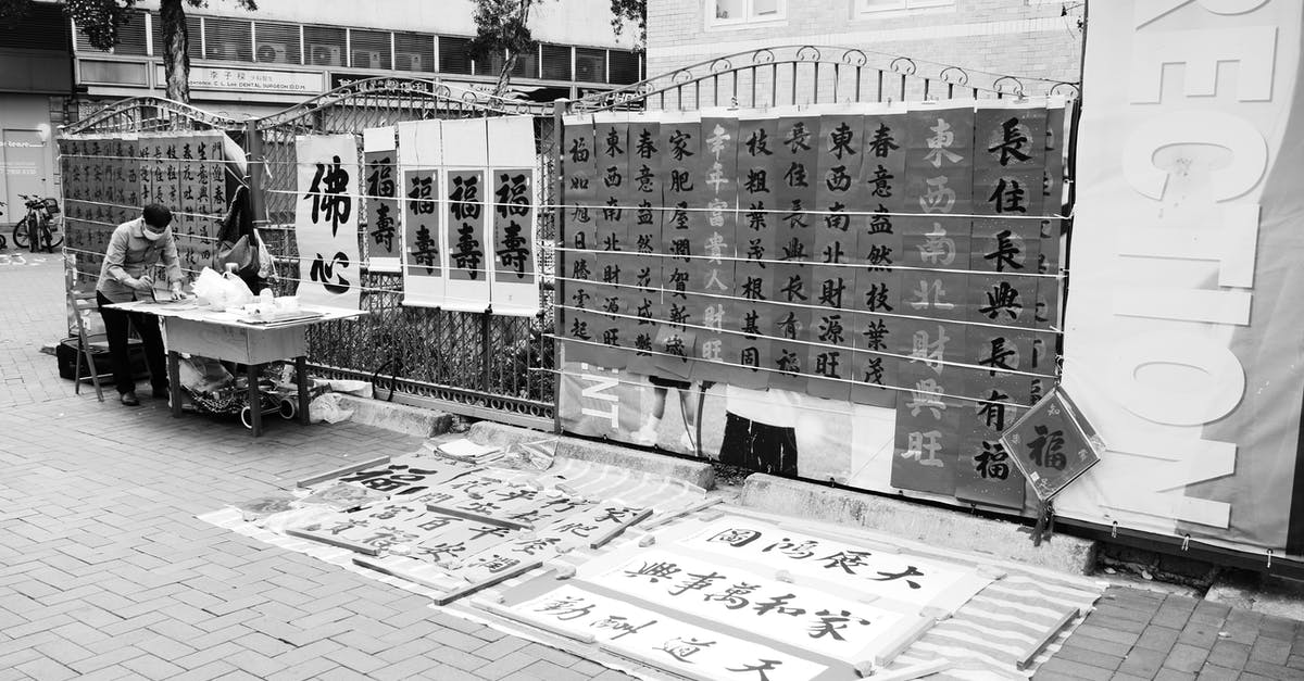 What does this Chinese character 天 mean on my visa? - Grayscale Photo of Man Sitting Near the Gate