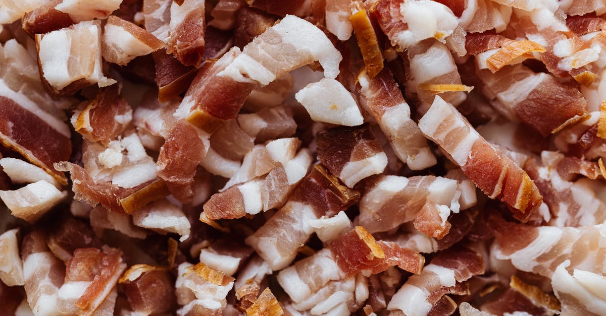 What hotels will prepare dinner as specified by the customer? [closed] - Closeup top view heap of delicious scrumptious pork bellies bacon cut into small slices before cooking process