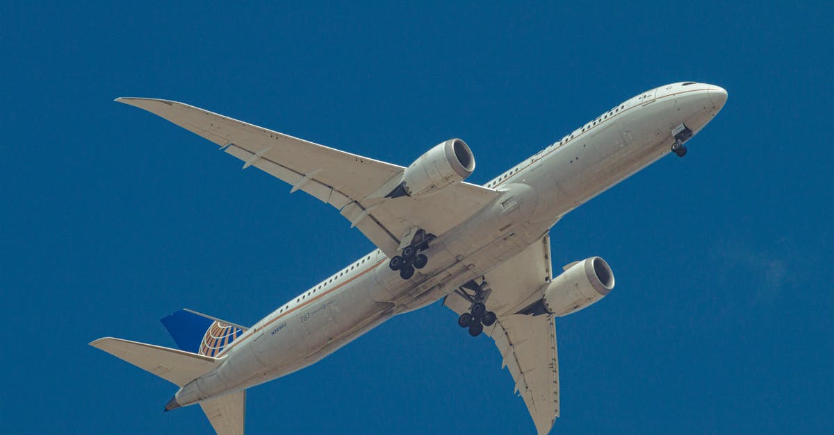 What is the limit of cabin baggage on Wizz Air flights? - From below of aircraft for transporting passengers with landing gear prepared for landing on blue sky