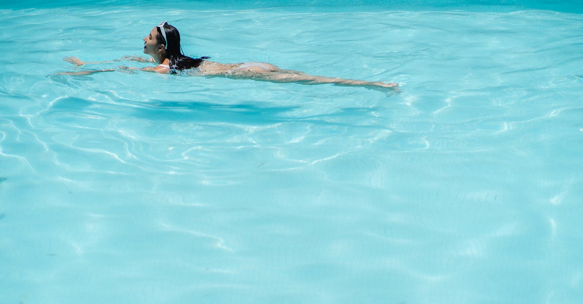 What is the nearest underwater hotel to Germany? - Young woman swimming in pool with transparent water