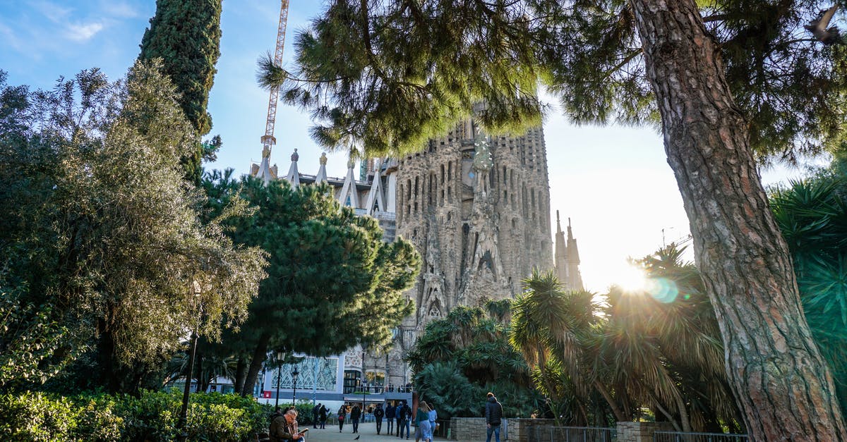 What is this tower I found in Spain? - Group of People Walking in Front of Sagrada Familia Cathedral