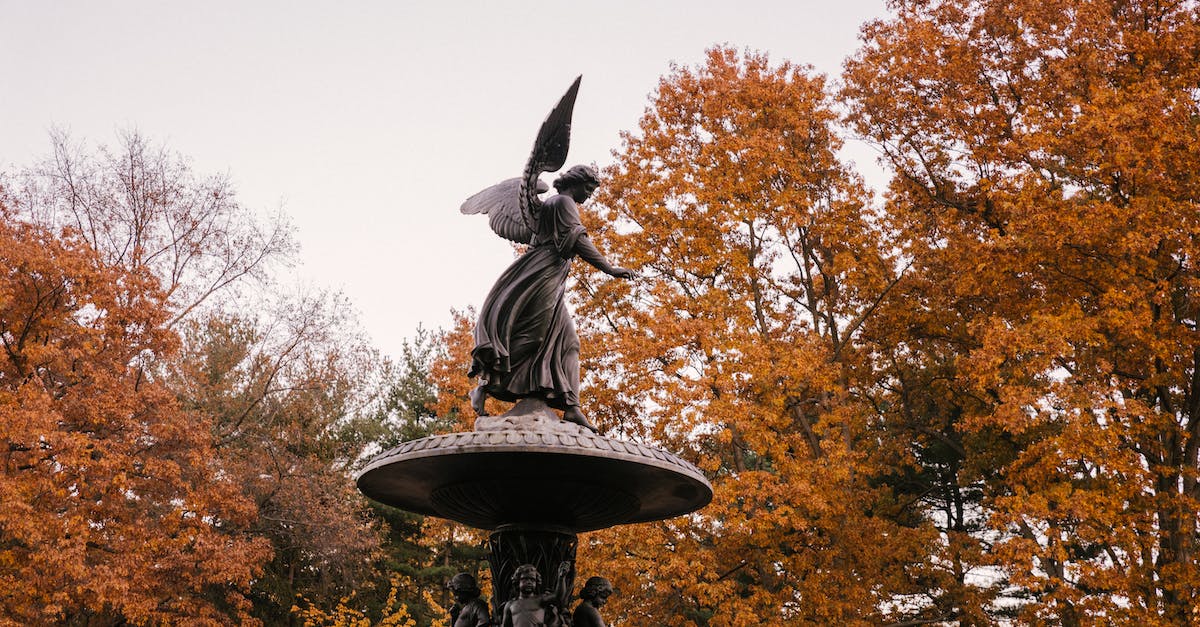 What statue did Bolivia give, and where is it located? - Statue of angel in peaceful autumn park