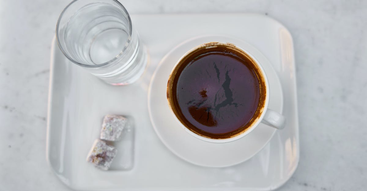 What to do with the water served with hot chocolate in Italy? - White Ceramic Mug on White Saucer Full With Brown Liquid What to do with the water served with hot chocolate in Italy? - White Ceramic Mug on White Saucer Full With Brown Liquid