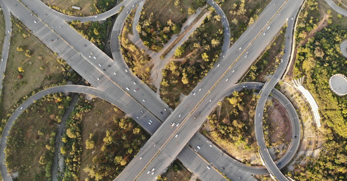 What traffic interchange does this picture show? - Aerial Photography of Concrete Road