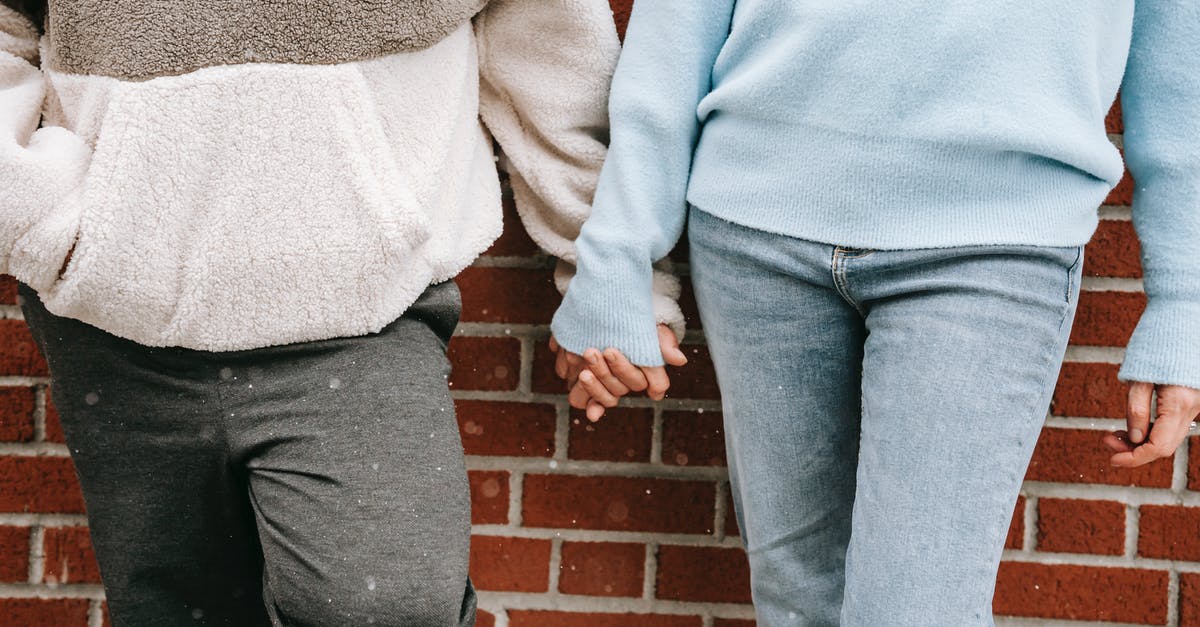When a flights departs in the middle of the winter daylight saving time switch, what is the actual departure time? [duplicate] - Crop unrecognizable couple in warm sweaters standing near brick wall of building and holding hands in snowy day