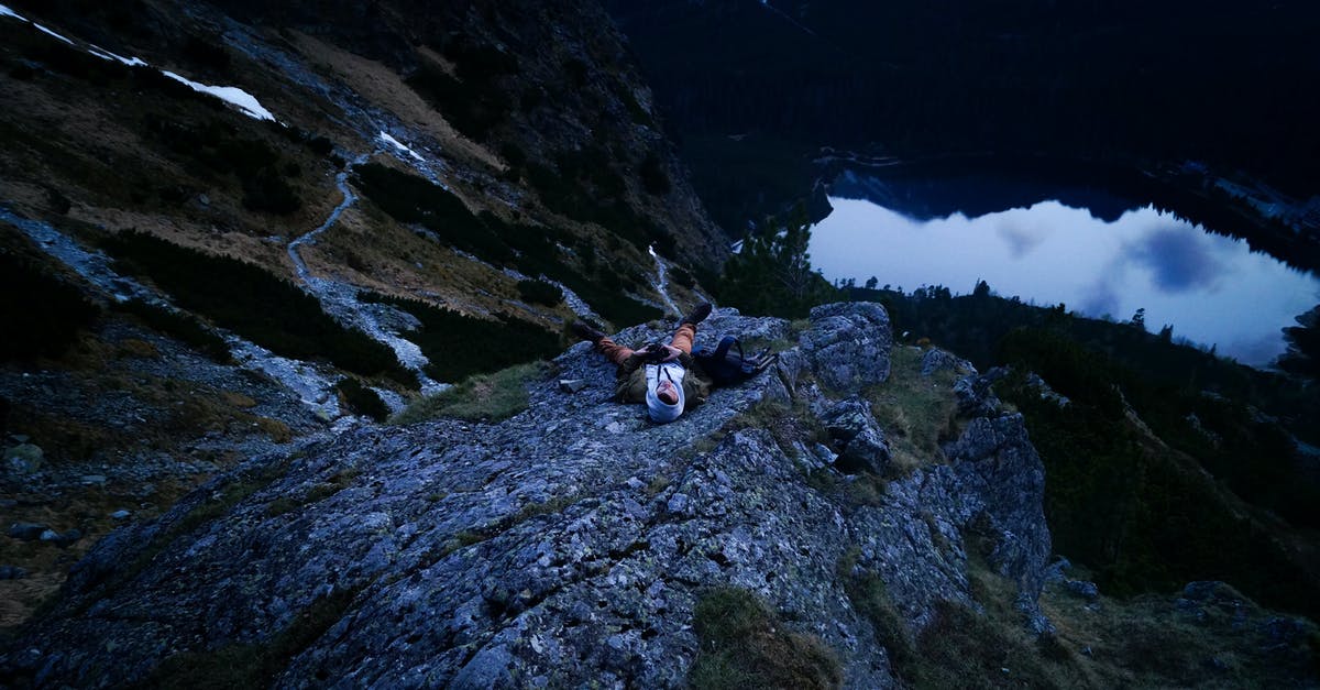 Where's this tarn in Mt Garibaldi? - Person in White on Cliff Near Body of Water