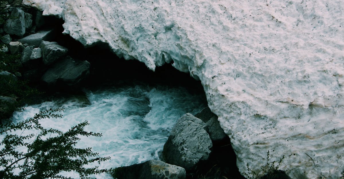 Where can I find out the current snow depth in Iceland? - Snow Covered Rocks Near Stream