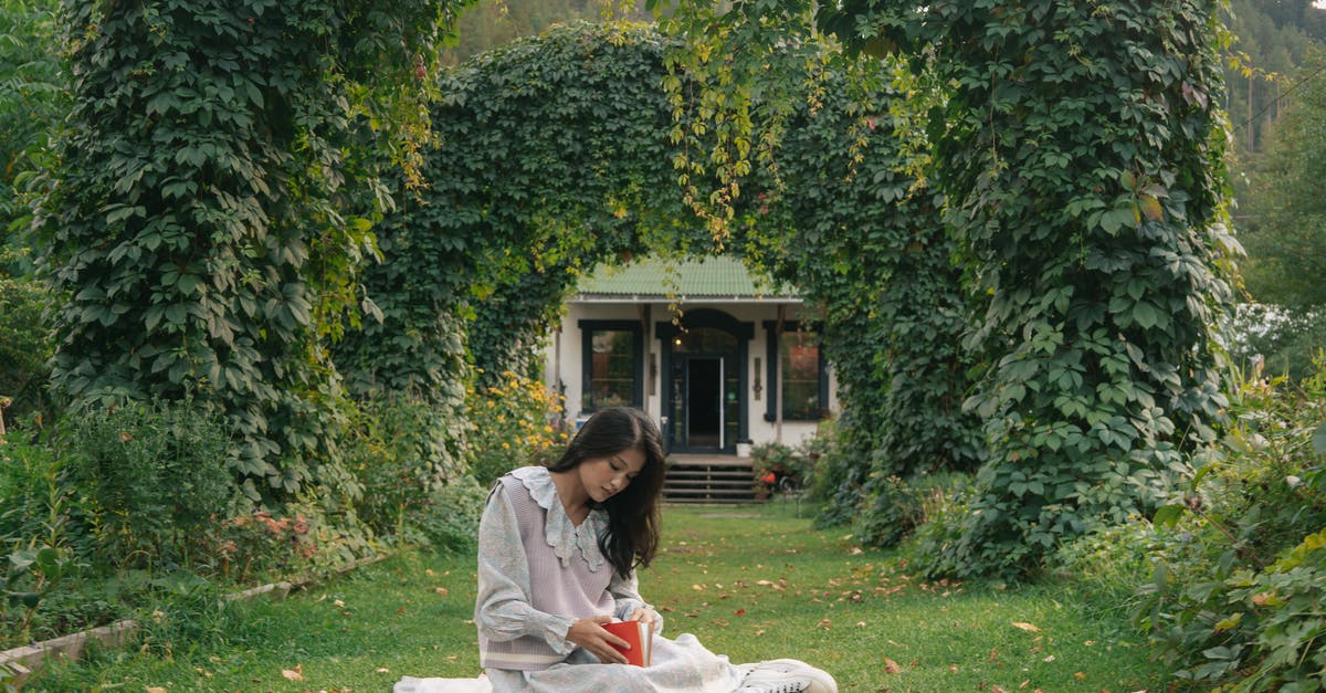 Where can I socialize with young Japanese people? - A Woman Reading a Book while Sitting on the Ground in a Garden