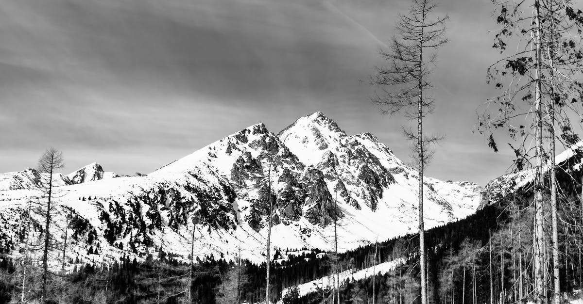 Where in England can I walk on a high tension grid? - Snowy Mountain View in Monochrome Photo