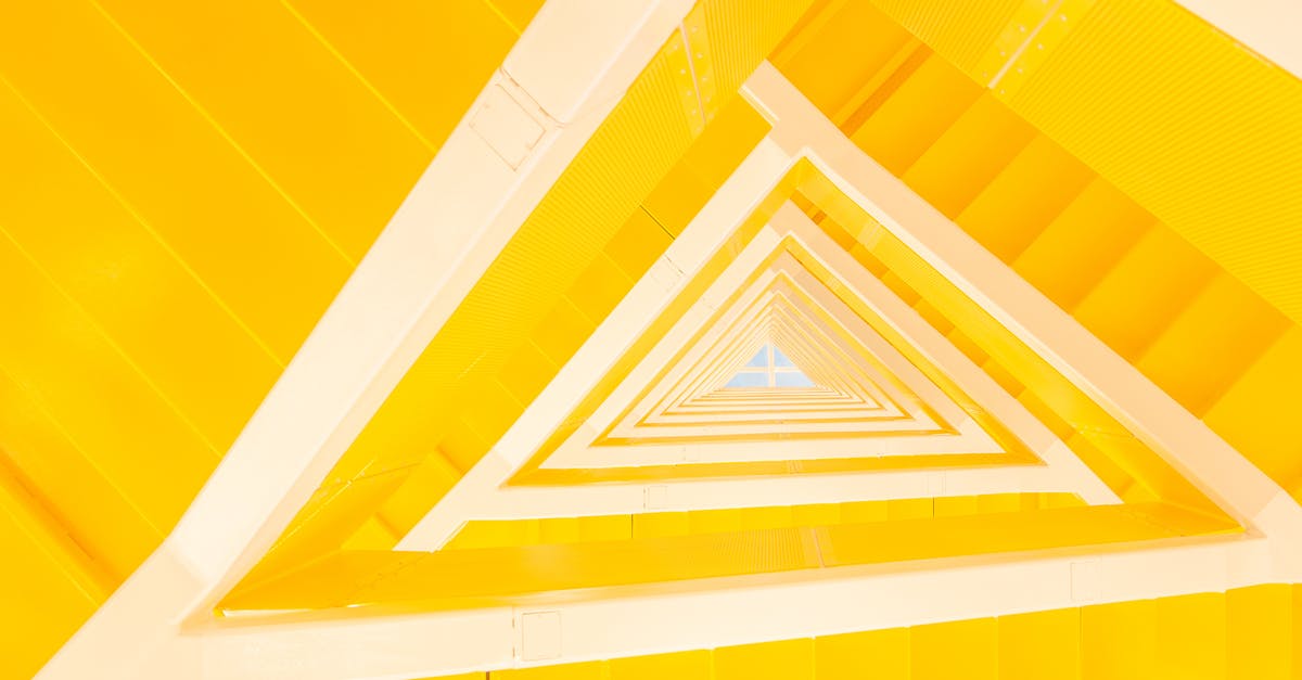 Where is this brightly coloured house in Koskinou, Rhodes? - Yellow geometric staircase in contemporary apartment