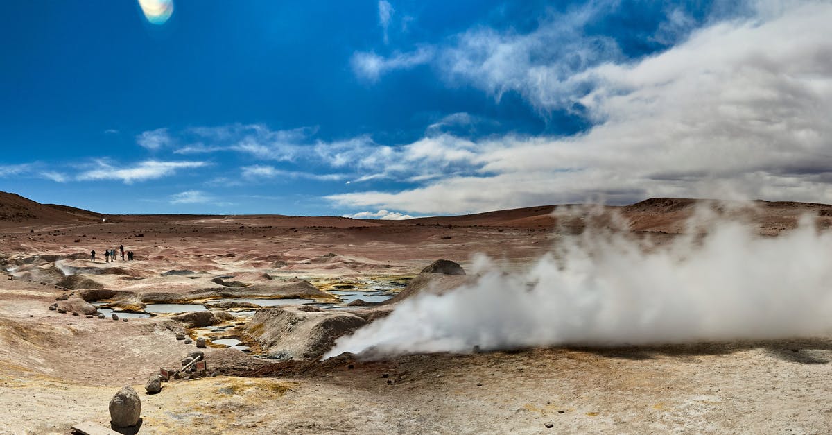 Where is this geyser? - White Clouds on Brown Field