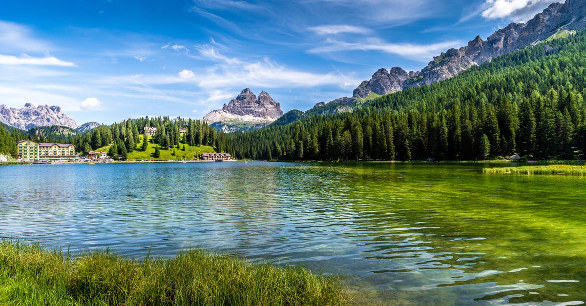 Where is this? (Likely Alpine lake.) - Green Trees Near Lake Under Blue Sky