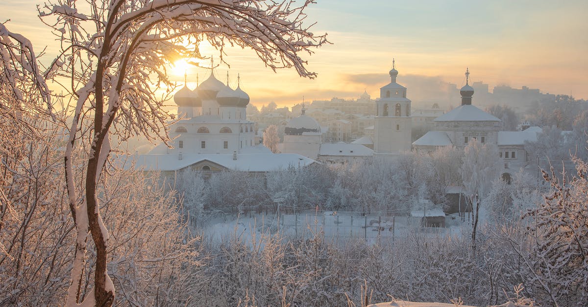 Where this row of frozen trees is placed? - Church on Snow Covered Ground