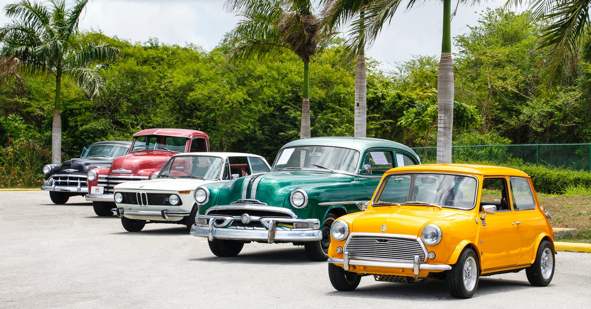 Where to drive an old car in Havana - Photo of Five Cars Parked