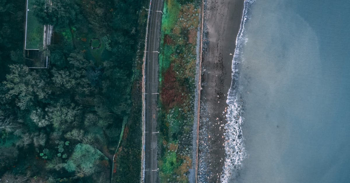 Where was this picture of a seaside road taken? - Top View of a Road near the Beach