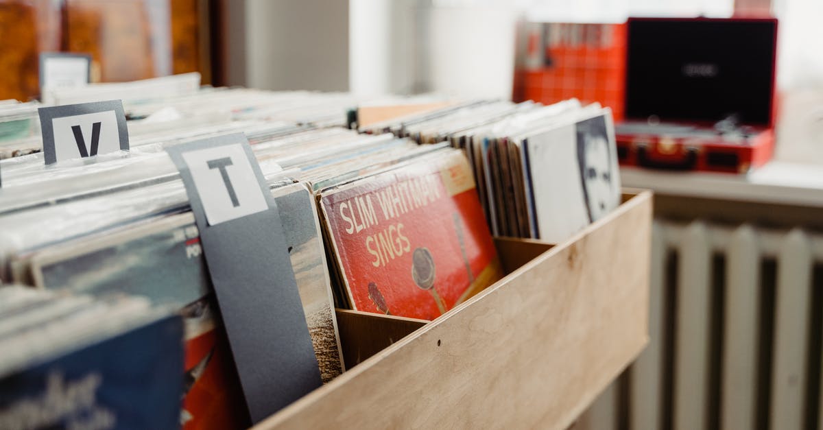 Where was this stock photo taken? - Old Phonograph Records in a Wooden Box