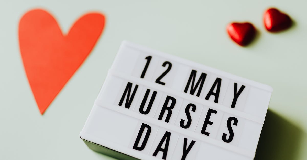 Which date must I write on my visa application? - Nurses Day Sign with Hearts