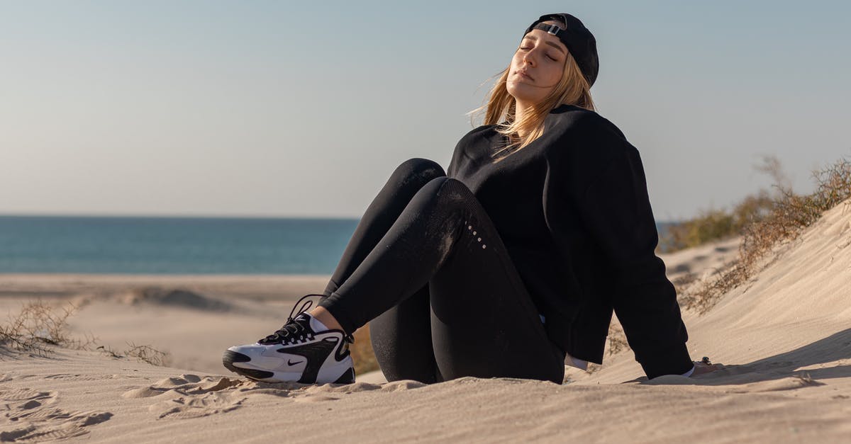 Why black sand beaches have black sand? [closed] - Relaxed woman in sportswear sitting on sand near sea