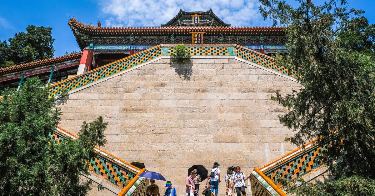 Why do Chinese people need a visa to travel abroad? - People Walking on Stairs Towards Temple