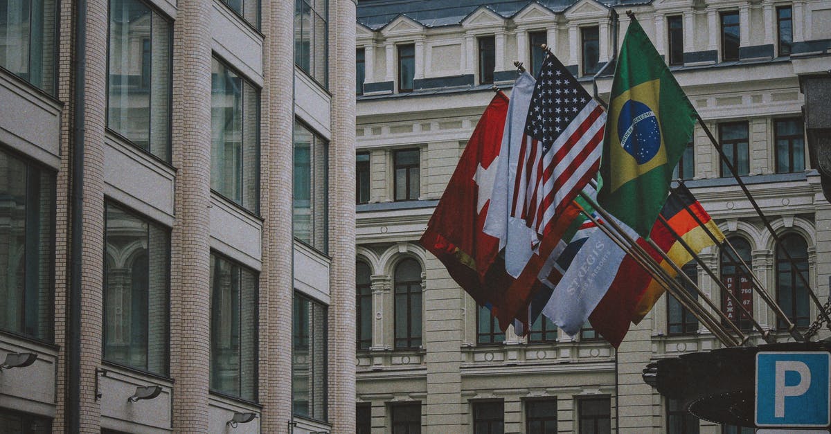 Why do some hostels only allow international visitors? - Flags on Poles in Front of Building