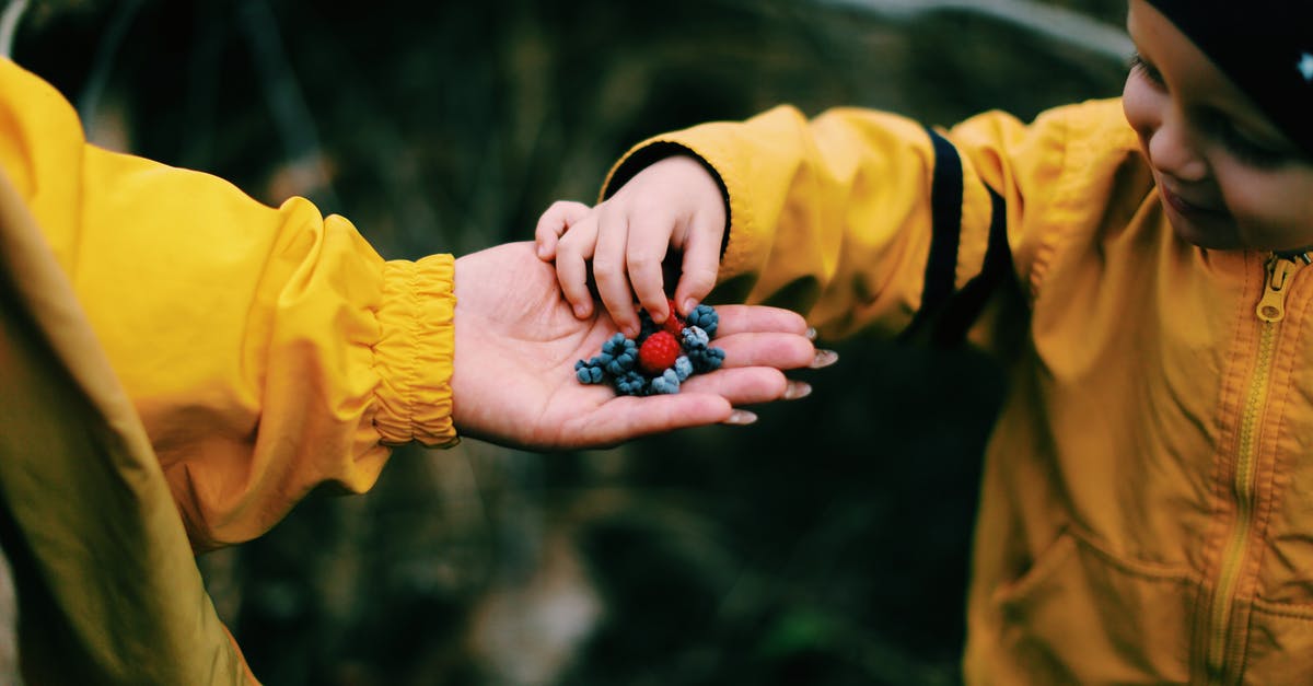 Why don't they give you a sweet on take-off anymore? - Crop female giving berries to kid