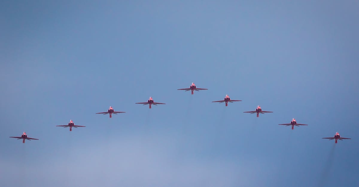 Why is flying to England so expensive this June/July? - Eight Red Jet Planes in Mid Air