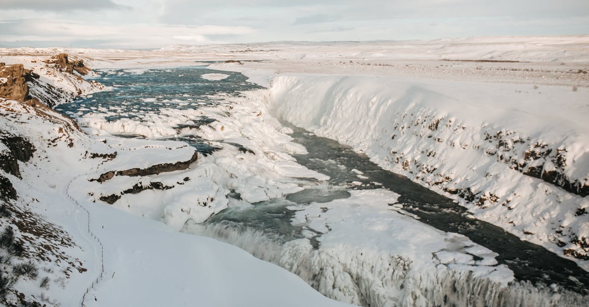 Why was the Iceland ferry discontinued? - A Frozen River Between Snow Covered Mountains