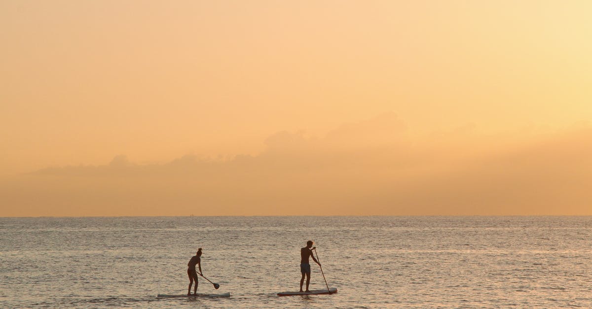 WiFi on board Lufthansa long haul - Man and Woman Paddle Boarding At Sea