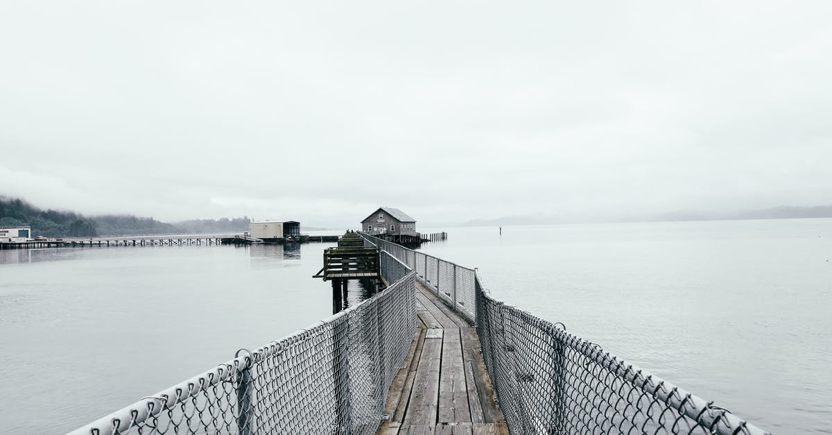 Will I have a problem travelling to USA with a month old Iraqi visa? - Narrow wooden pier with chain link fence in calm sea near small wooden house against overcast sky in Garibaldi Marina